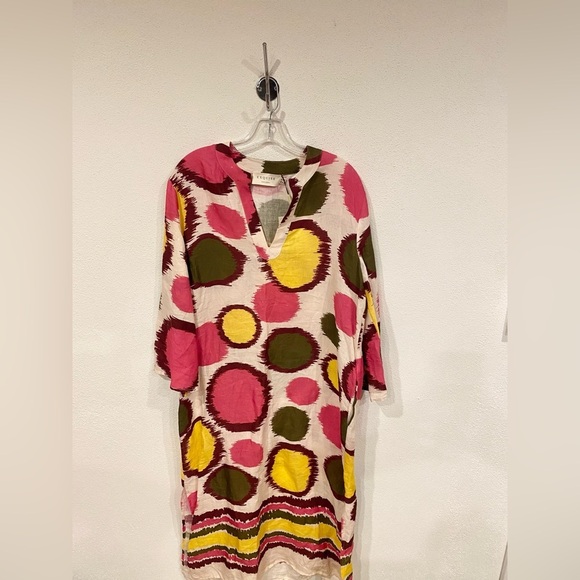 NWT EXQUISE Polka Dot Linen Shirt Dress Size 6 - Picture 2 of 7